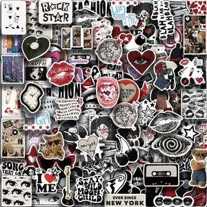 100 Y2K Downtown Girls Premium Skull Stickers Decal Sticker, Suitable for Scrapbooks, Diaries, Laptops, Water Bottles, Cars, and Other Faith-based Designs—gifts with Positive Messages.