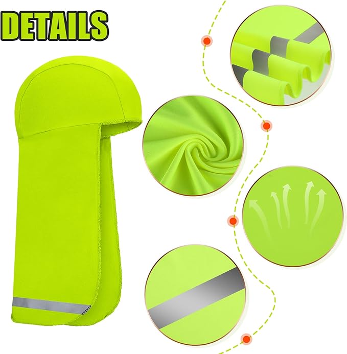 Yeomoo 4 Pieces Hard Hat Sun Shade with Neck Flap, Cooling Skull Cap for Outdoor Work, Fishing & Hiking,camping essentials