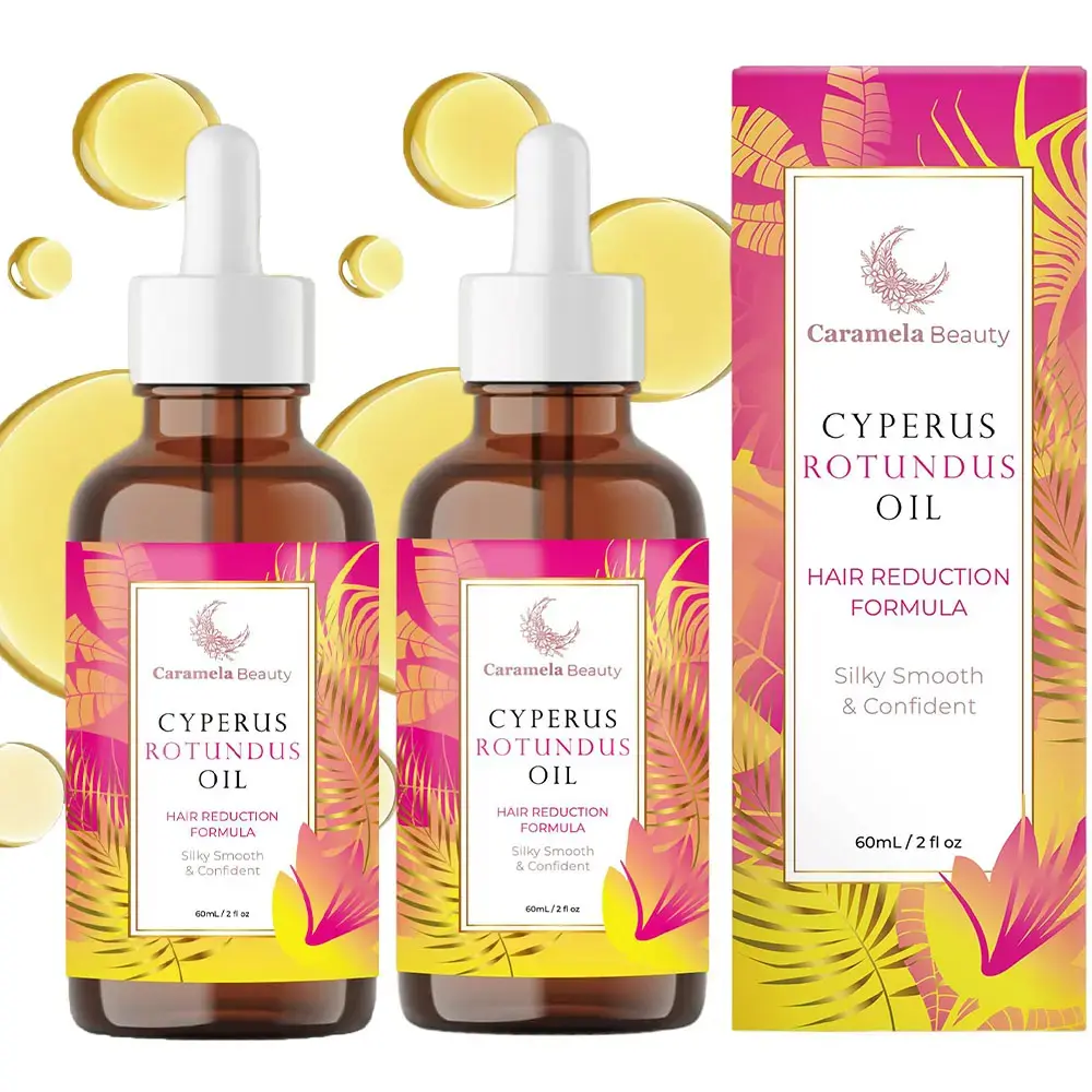 Caramela Beauty Cyperus Rotundus Oil, 60ml Cyperus Rotundus Oil for Hair Removal, Ideal for All Skin Types, Moisturizer