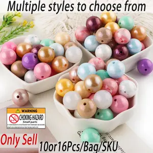 15mm Silicone Bead, 10/16pcs Colorful Silicone Bead, DIY Jewelry Accessories for Bracelet, Necklace, Jewelry Making Supplies