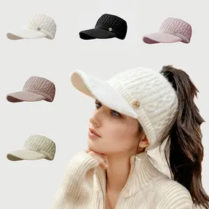 Women's Warm Knitted Baseball Cap - Thick, Warm, and Elastic, Adjustable Size, Autumn-Winter Ambience | Christmas & New Year Collection