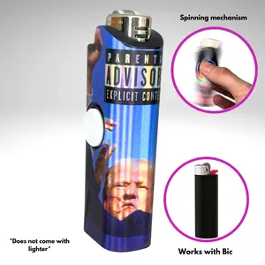 FLKR LYTR: Trump Shot Fidget Spinning Lighter Case High-Quality Polypropylene Durable Matte Design for BIC Lighters