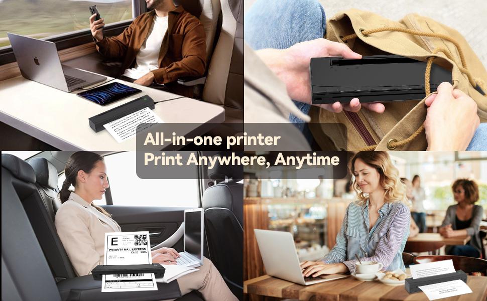 Portable Printer Wireless for Travel, D80 Thermal Printer, Inkless Printers, Compatible with iOS, Android, Laptop, Supports 8.5" x 11" US Letter & A4 & A5 for Home Use, Office, Vehicles, Black Portable Printer Wireless for Travel, D80 Thermal Printer, Inkless Printers, Compatible with iOS, Android, Laptop, Supports 8.5" x 11" US Letter & A4 & A5 for Home Use, Office, Vehicles, Black