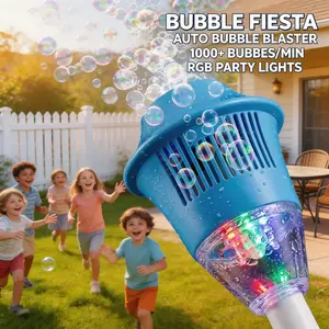 Automatic bubble machine with lights, 360° leak-proof outdoor bubble toy, perfect for summer parties and Easter eggs for boys and girls, the best Children's Day gift.