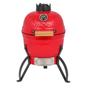 13in Round Ceramic Charcoal Grill Orange kettle