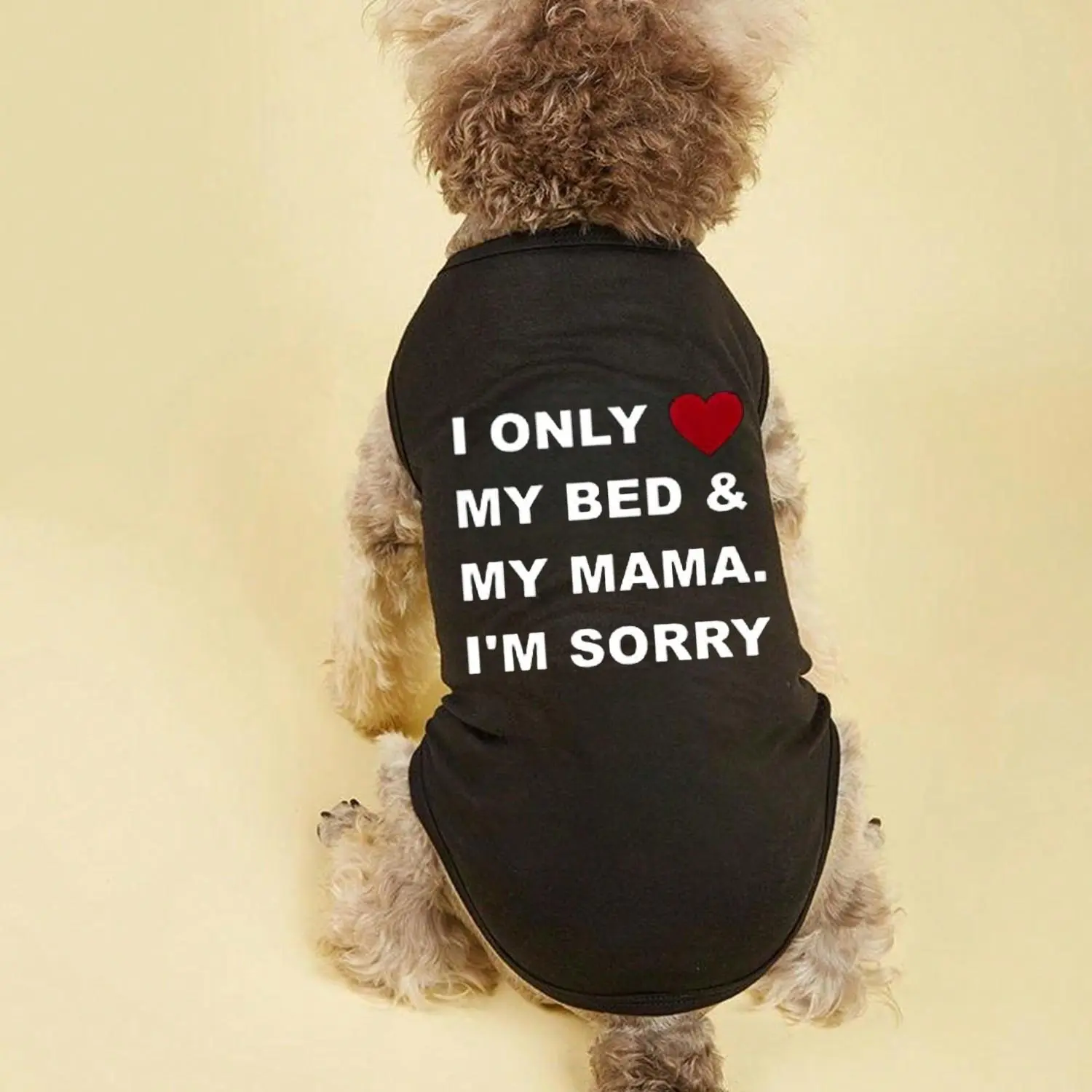 Dog Letter Print Vest, 1 Count I Only Love My Bed & My Mama Printed Vest, Pet Clothes for Small Medium Large Dogs, Puppy Clothes, Dog & Cat Clothing