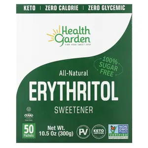 Health Garden All-Natural Erythritol Sweetener, 50 Packets, 0.21 oz (6 g) Each