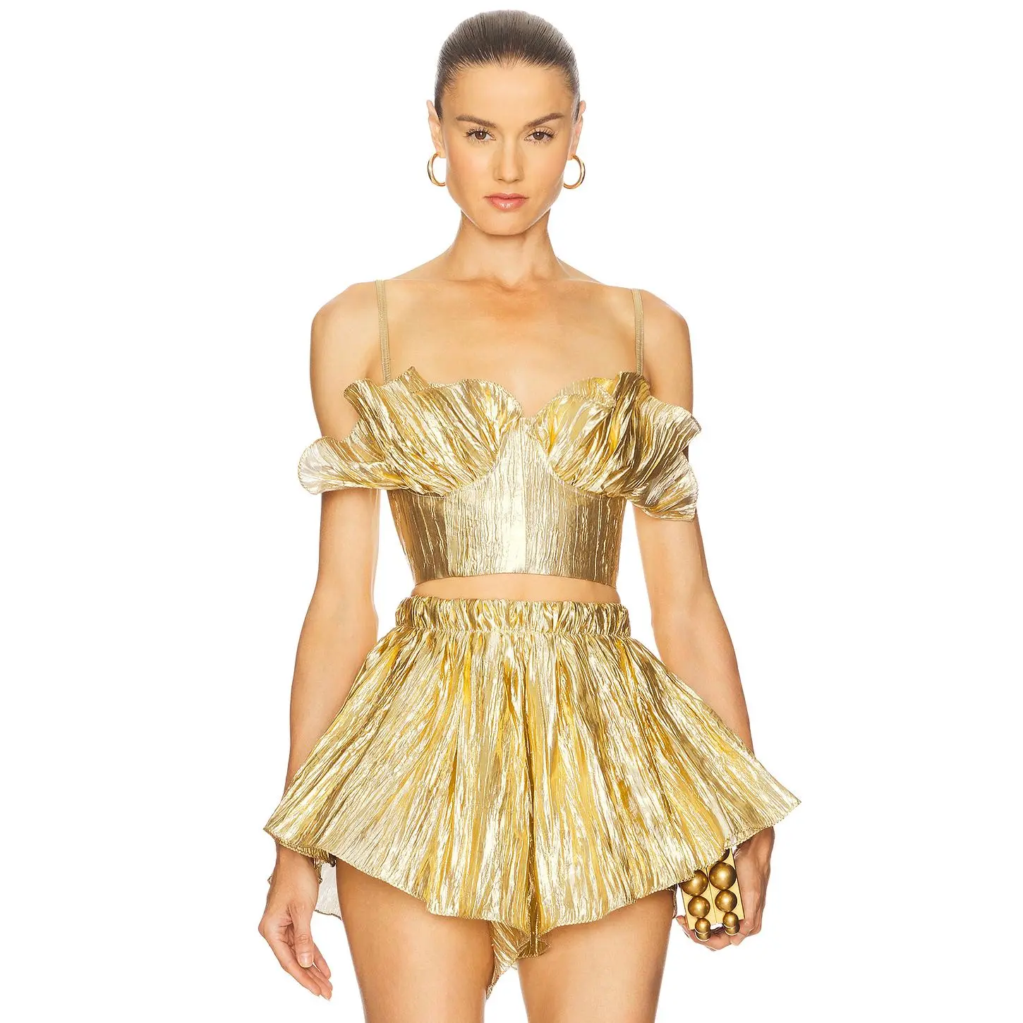 The Dolls House Shelby Corset Top in Gold