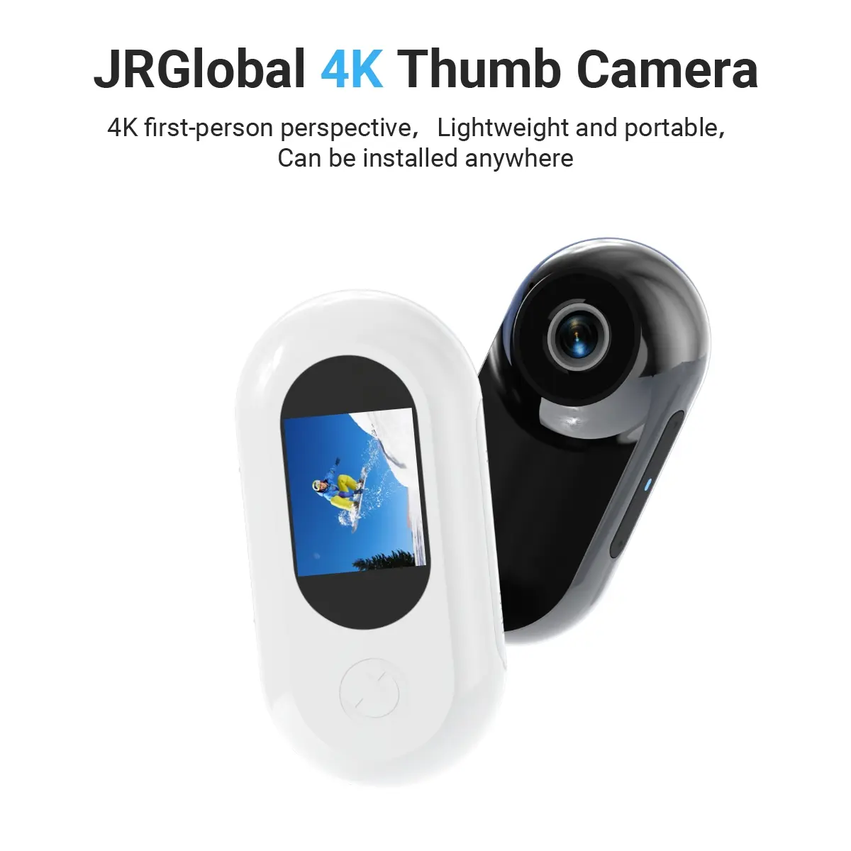 Jrglobal Action Camera with Magnetic Necklace, Pet Collar, Simple Clip, First Person Video Capture, Lifestyle Recording