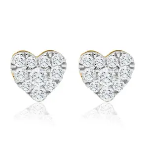 1/2Ct Heart Shape Diamond Studs Yellow Gold Lab Grown 7mm Women's Earrings