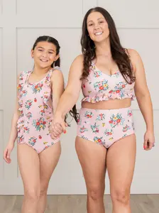 Mom & Me Peach Floral Swimsuit