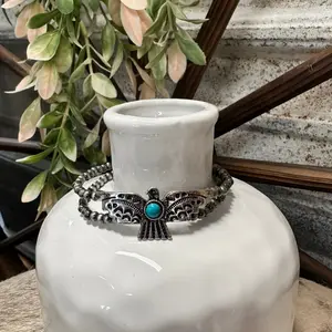 Thunderbird Bracelet - Silver Fabric
