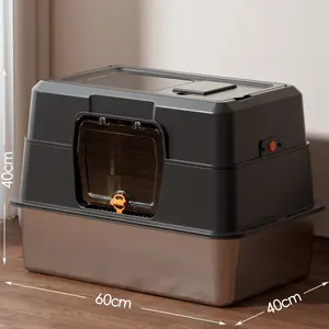 Stainless Steel Cat Litter Box – Modular Snap-Together Cat Toilet with Deep-Clean Efficiency, 3D Anti-Splash High Walls & Extra Large Capacity for Hygienic Multi-Cat Homes