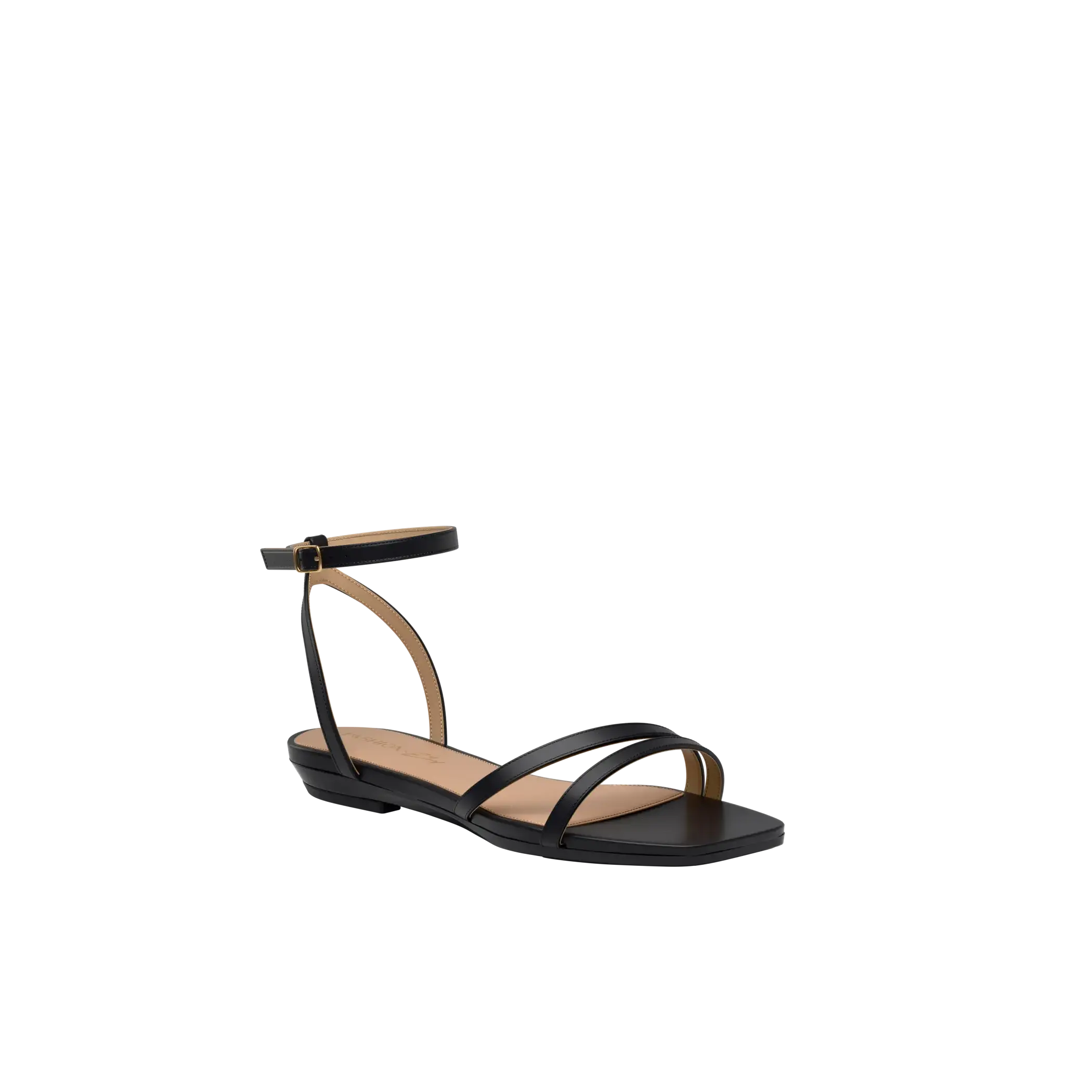 Emmy Sandal - Coal Leather Flat