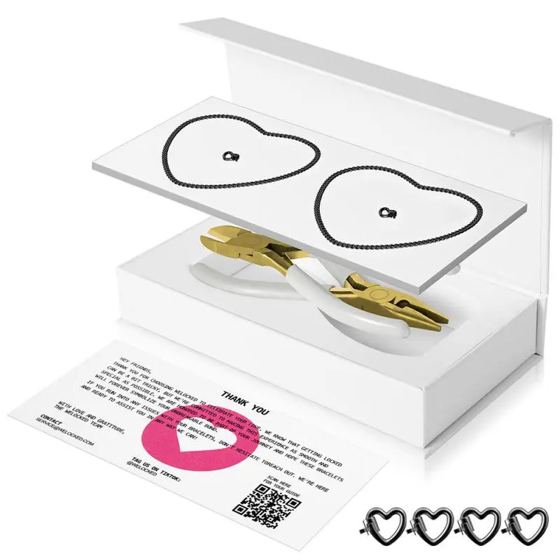 DIY Permanent Bracelet Kit for Couples, 925 Silver Double Heart Matching Bracelets with Jewelry Pliers, Romantic Anniversary Gift, Diy Jewelry, Diy Kit