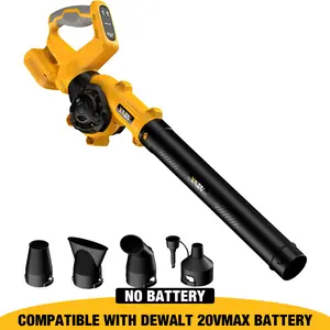 Leaf Blower, Cordless Leaf Blower for De-Walt 20V Battery, 3 Speed Modes Up to 200MPH, 270° Rotatable Electric Leaf Blower with 4 Blowing Nozzles for Lawn Care and Yard(Battery Not Included) Brand: YAWV leafblower