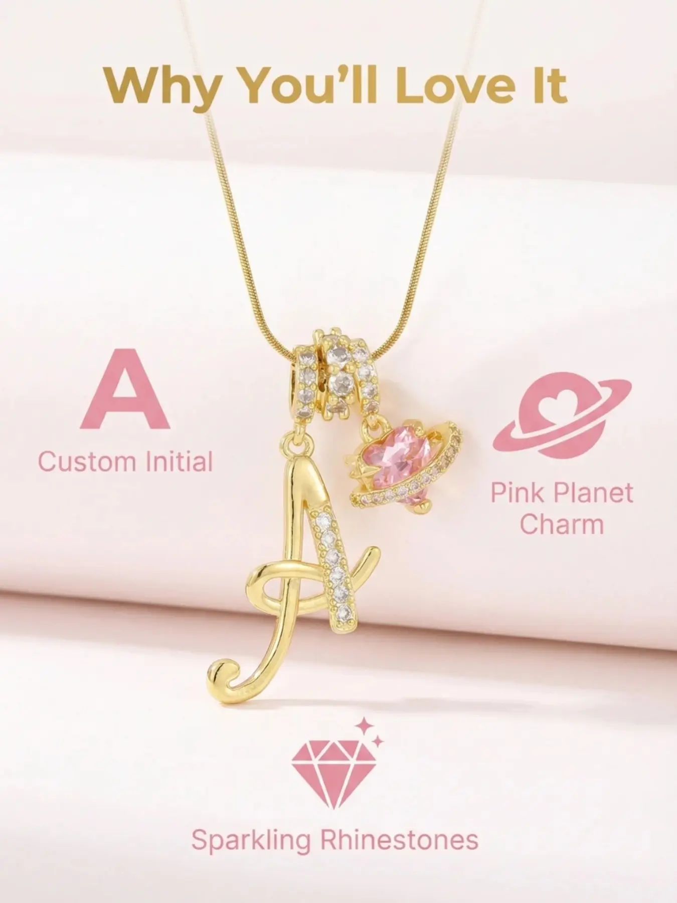 Dopamine Girl 26 Letter Heart Design Personalized Initial Necklace, Alphabet Necklace, Fashion Versatile Gift, Perfect for Vacation and Daily Wear, Elegant Copper Chain, Fashionable Jewelry Accessories