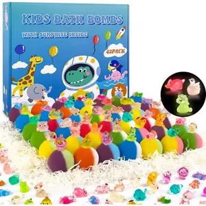 Bath Bombs for  with   Inside, 42 Pack  Bath Bombs Geft Set with 34 Glow-in-The-Dark  & 8 Sea   Inside,  Bubble Fizzy for Boys and Girls.
