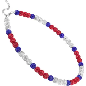 Beaded Three Braided Rope Necklace 18in-20in Drip Necklaces Baseball Gifts for Team Players Lovers