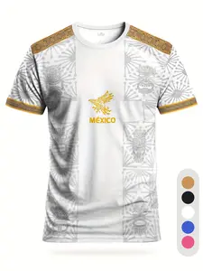 Mexican Men's Soccer Jersey & Youth Comfortable Sport Shirt with Maya Civilization Print, Aztec Beast Design, Perfect for Training & Gifts