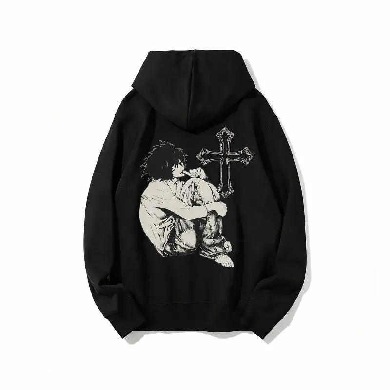 Misa Vintage Graphic Tees Death Note L Hoodie Anime Streetwear Unisex Couple Gift Anime Clothing, Unisex Manga Anime Shirts Top Menswear Womenswear Streetwear