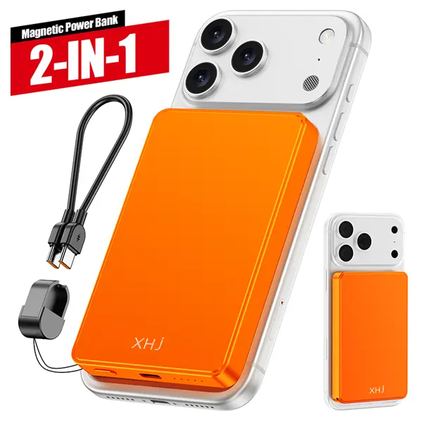 Magnetic Power Bank - 5000mAh Ultra-Slim Chargeable Mobile Accessory, 25W Ultra-Fast MagSafe Compatible Wireless Charger, Ergonomic Design for iPhone17/16/15/14/13/12 Series Smartphones