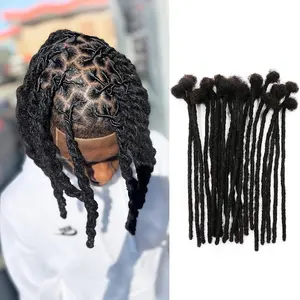Hot Wholesale 10pcs/Lot Dreadlock Extension Human Hair 6-20inch 0.4cm Thickness Full Handmade Permanent Loc Extension Human Hair For Women/Men Can Be Dyed Bleached Curled