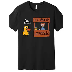 Got Any Grapes Duck Song Lemonade Premium T-shirt Fun men's short sleeve graphic T-shirt series black