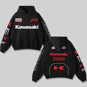Monster x Kawasaki Ninja Racing Hoodie Cotton Gildan, MotoGP World Champion Enthusiast Apparel, Streetwear Racing Team, Super Motorsports Clothing, Motobike Riders Supermotor Off-Road Dirt Bike Fan Gear For Motor Fan