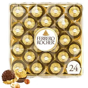 Ferrero Rocher Gourmet Hazelnut Milk Chocolate Gift Box, 24 Individually Wrapped Treats, 10.6 oz