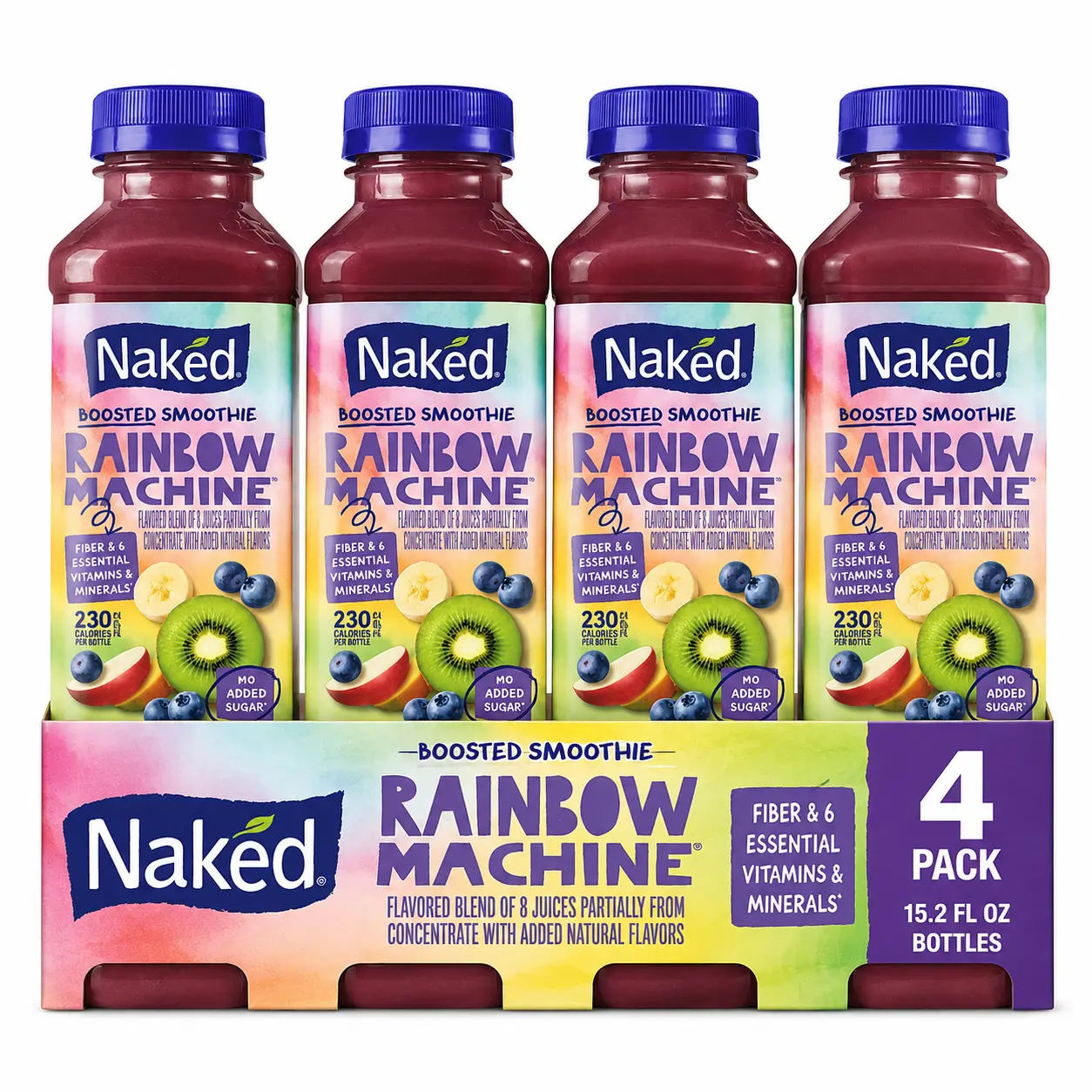 Naked Juice Rainbow Machine Flavored 100% Juice Smoothie Blend, 15.2 fl oz