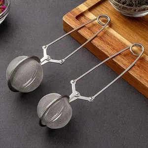 1PC Creative Stainless Steel Tea Ball Infuser Filter Squeeze Leaves Herb Mesh Strainer Tea Infuser Reusable Teapot Gadgets