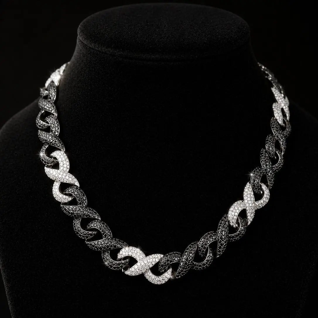 VEX Panda Infinity Cuban Link Necklace – 15mm Two-Tone Chain