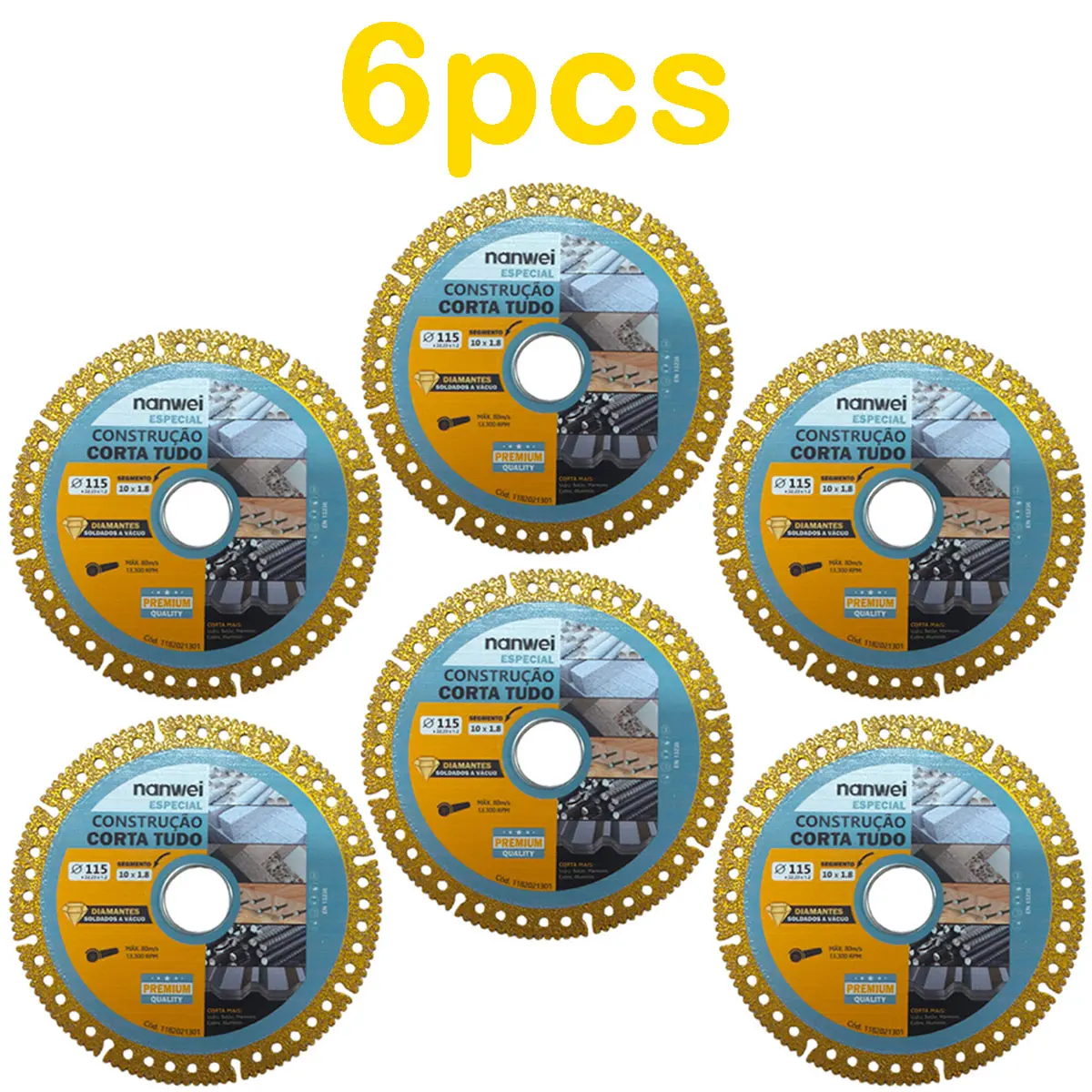 6pcs ultra-thin diamond saw blades, suitable for angle grinders, 4.5-inch tile cutting blades, for smooth cutting of tiles, ceramics, granite, and marble.  Ideal for smooth cutting, beveling, and grinding various materials.adapt mechanic tools