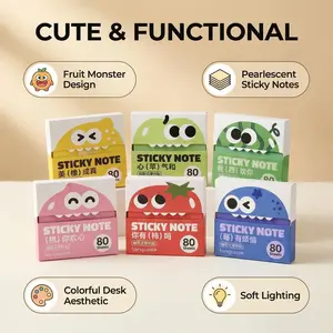 Transparent Pull-Out Sticky Notes (12 Boxes, 960 Sheets Total) - Office Supplies with Strong Adhesion, No Residue, 50 Reuses Per Sheet, Suitable for Office Work, Study, Journaling