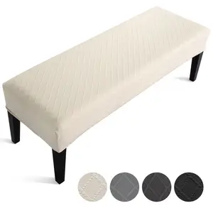 FULOON Stretch Jacquard Dining Bench Cover - Anti-Dust Removable Bench Slipcover Washable Bench Seat Protector Cover for Living Room, Bedroom, Kitchen
