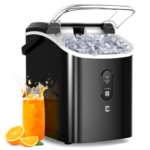 ecozy Countertop Sonic Nugget Ice Maker 33 lbs Daily Output,Self-Cleaning,Stainless Steel, Icemakermachine