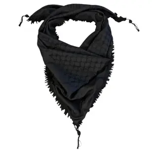 Woven Kufiya Pure Black - Palestinian Made