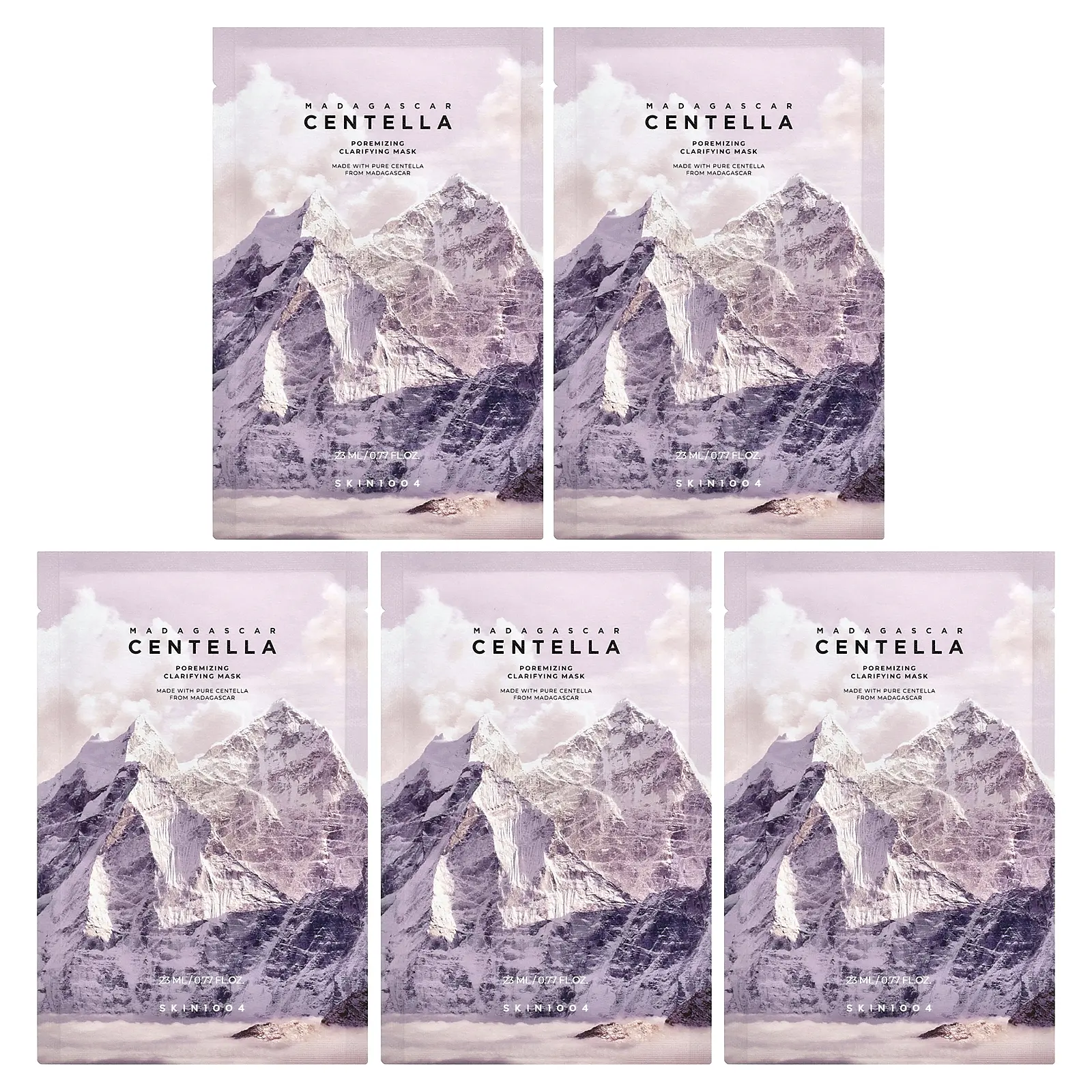 SKIN1004 Madagascar Centella, Poremizing Clarifying Beauty Mask, 5 Sheets, 0.77 fl oz (23 ml) Each