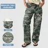 Flamingals Stretchy Camo Print Mid Rise Straight Leg Pants Womenswear
