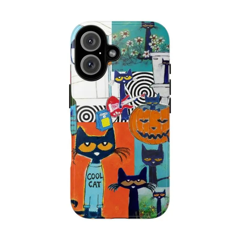 Pete the Cat Themed TPU Protective Smartphone Casing, Premium Matte Texture Slim Cover, Shockproof Anti-Fingerprint Accessories for iPhone 12-17 (Pro Max, Pro Plus) & Samsung S22-25 Devices