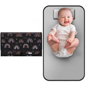 Portable Diaper Changing Pad, Waterproof Foldable Travel Changing Mat for Baby Boy Girl, Lightweight Travel Changing Station, Geometric Pattern