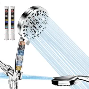 Filtered Shower  with Hadheld, High  10 Spray Mode Showerhead for Hard Water with 79 Ich Extra Log Stailess Hose, 5 Ich Pael, Bracket, Filters, Ati-clog ozzles, Water Savig Spray