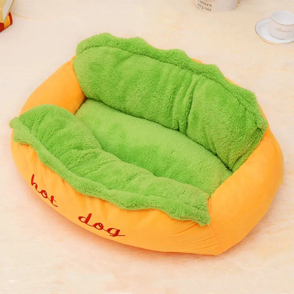 Premium Soft Fiber Pet Bed - Removable and Washable Hot Dog House Lounger for Dogs and Cats