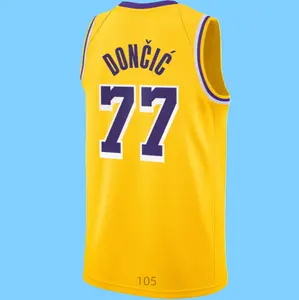Luka Dončić Men's Classic-Design Sleeveless stitched Basketball Jerseys Gold shirt 2025