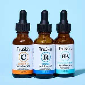TruSkin GlowCycle Power Trio -  Vitamin C Facial Serum, Hyaluronic Acid Facial Serum + Retinol Facial Serum with Vitamin E and Cica for Brightening and Hydrating