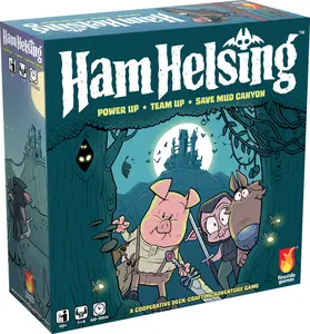 Fireside Games Ham Helsing Board Game - Cooperative Adventure with Deck-Crafting System & Minion Battle - Save Mud Canyon for 1 to 4 Players