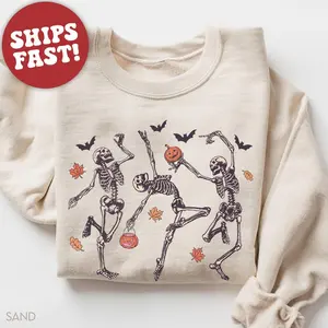 Dancing Skeleton Sweatshirt, Halloween Sweatshirt, Fall Sweatshirt, Retro Halloween Crewneck