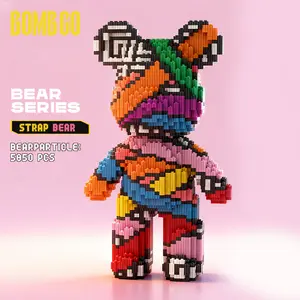 Bombgo Pixel Bear Building Block 5900 pcs Seal Bear Large Bear Toys Birthday Christmas Educational Trendy Decoration Cool Gifts for Family Bonding BlackFriday Christmas