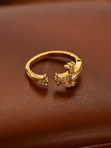 New Vintage Luxury Adjustable Cross Ring, Retro Fashion Women's Ring, Birthday Gift, Stylish Jewelry for Her, Elegant Casual Ring